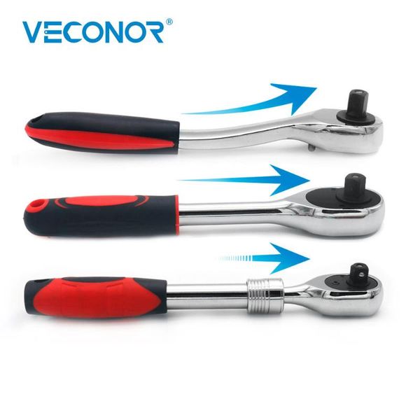 

veconor1/4" 3/8" 1/2" high torque ratchet wrench for socket 24 teeth quick release wide used professional hand tool chrome st
