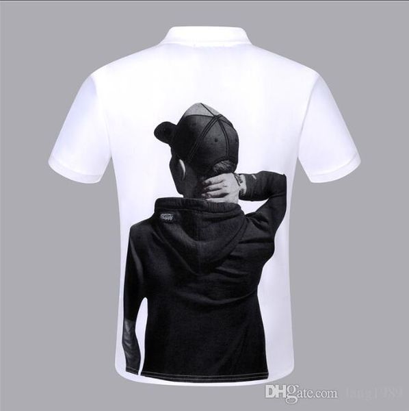 

designer quality cotton new o-neck short-sleeved t-shirt ghost head brand men's t-shirt fashion style sports men's t-shirt #71, White;black