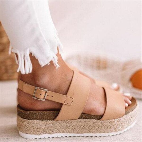 

summer women shoes wedge ankle strap platform women's sandals #qjb-851, Black
