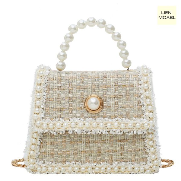 

ins super fire high sense bag women 2019 net red with the new korean fashion pearl portable wild chain shoulder shoulder small s