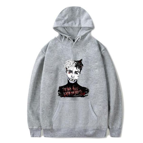 

high street rapper pullover hooded sweatshirt men women hip hop xxx letter print sweater winter hoodies tshirt plus size, Black
