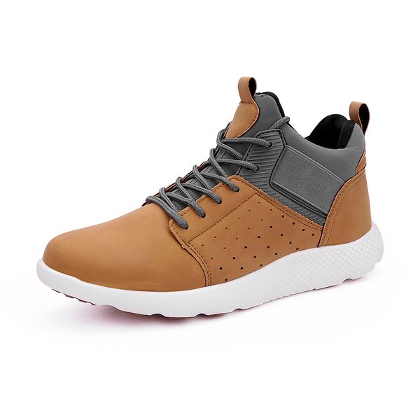 

new arrived men's pu sneakers men fashion casual breathable sheos men walking shoes male weight light dropshipping big size 46, Black
