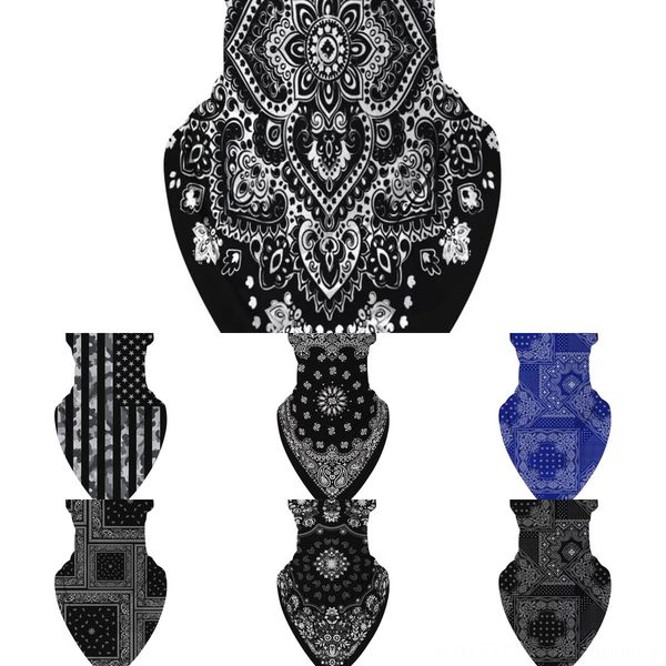 

83ws6 new sport 3d bandana skull bicycle fishing scarf bandanas shield face mask headband neck headwear ring scarf bicycle balaclava, Black