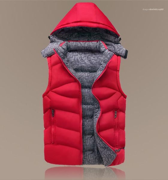 

designer solid color parkas hooded sleeveless zipper pocket homme clothing fashion style casual apparel mens winter, Black