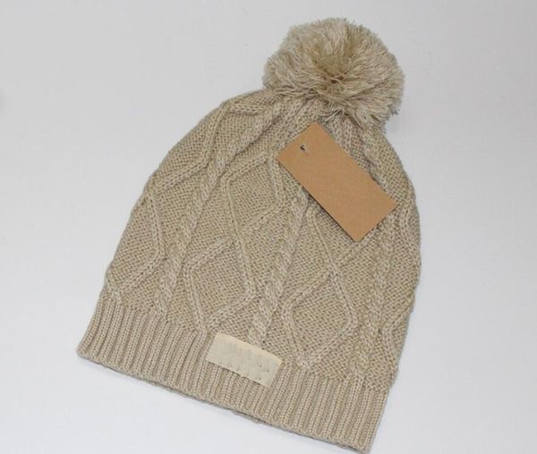 

winter knitted fur hat thicken beanies hat with real women christmas fashion warm caps hats, Blue;gray