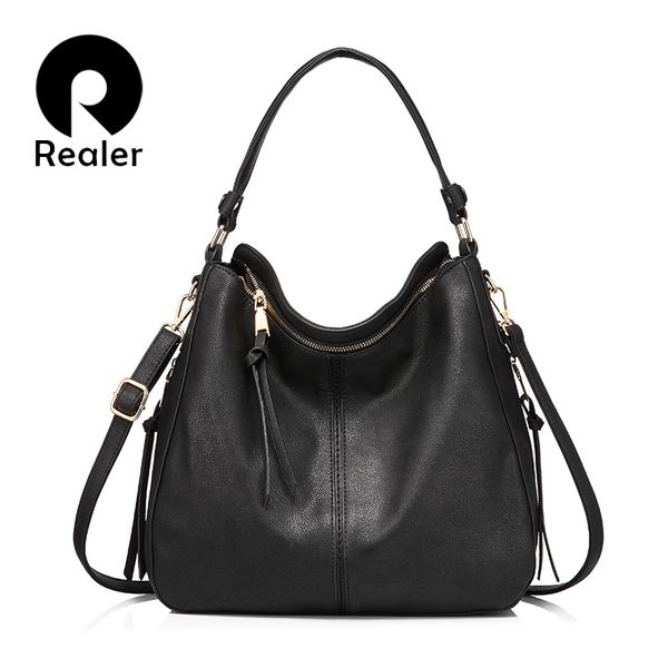

realer handbags women shoulder crossbody bag female casual large totes artificial leather ladies hobo messenger bag y200623