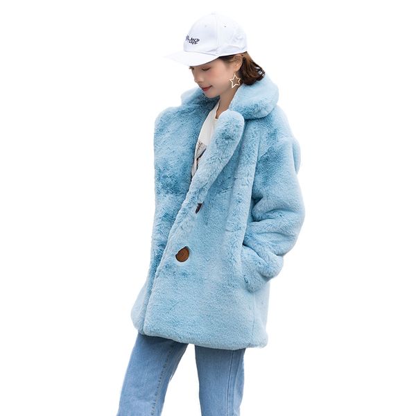 

gtgyff sky blue faux fake fur blazer jacket suit with collar for women women's warm clothes jackets coat outerwear coats winter, Black