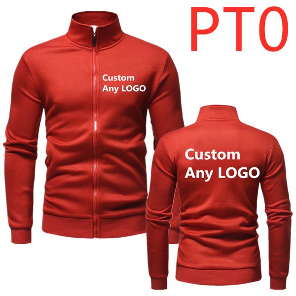 

pt0 men's warm customize any logo bomber jacket fall winter warm thick fleece zipper coat men's sportswear hip hop hoodies, Black;brown