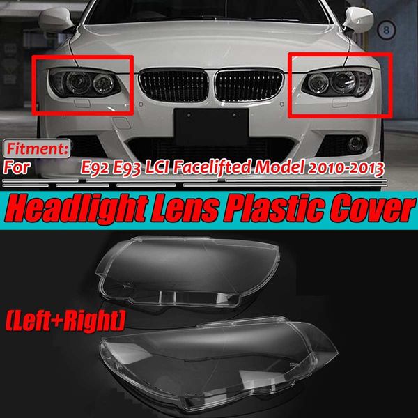 

front headlight lens covers, head light lamp cover for 3 series e92 coupe / e93 convertible 2 door 2010-2013 pair
