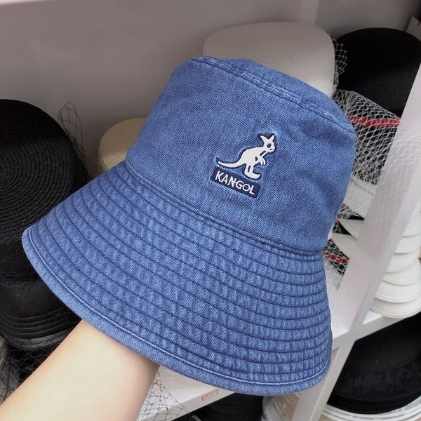 

cowboy kangaroo flat-fisherman casual dry old washed bucket bucket sun hat embroidered street basin hat, Blue;gray
