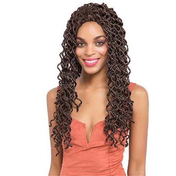 2019 Goddess Locs Crochet Braiding Hair Wavy Faux Locs With Curly