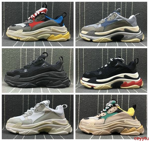

2019 fashion paris 17fw triple s sneakers triple-s casual dad mens designer shoes combination soles sports mens trainers chaussures sneakers