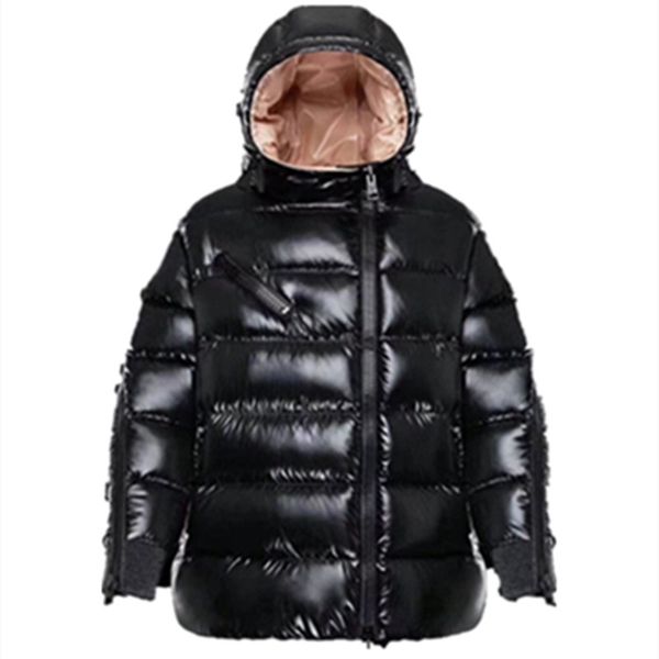 

2019 new fa hion jacket new down jacket collar outdoor down coat zipper black letter flocking women winter coat parka plu ize 0 3