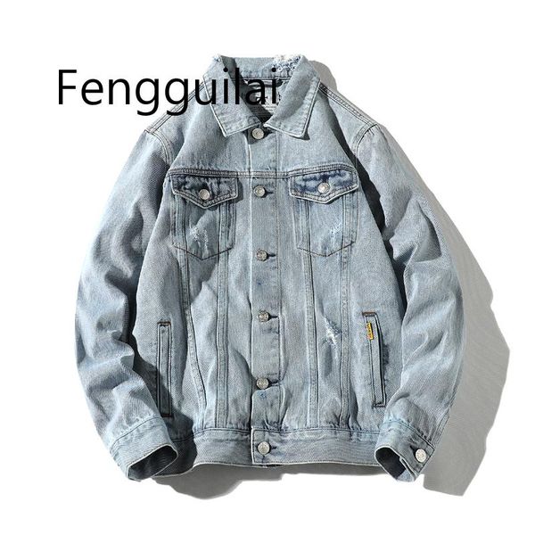 

autumn jacket men 2019 denim jacket mens bomber jackets men man vintage jean streetwear chaqueta hombre 5xl, Black;brown