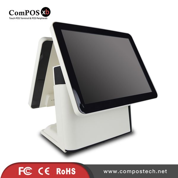 

good machine dual 15 inch touch screen capacitive screen all in system for restaurant terminal