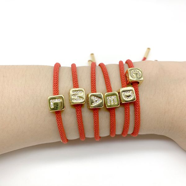 

5pcs/lot 26 alphabet initials letter milan rope bracelet, Black