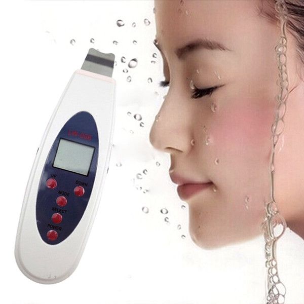 Alta Qualidade Ultrasonic Skin Scrubber Multifuncional Portable Face Lift Facial Massager Massageador Spa LCD