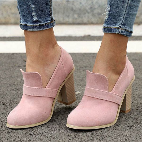 

wdhkun women high heels retro casual shoes for female patchwork flock wood heel pumps elegant party wedding shoe drop shipping, Black