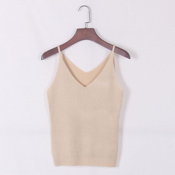 

fashion deep v-neck strappy sleeveless vest women tank casual t shirt, White