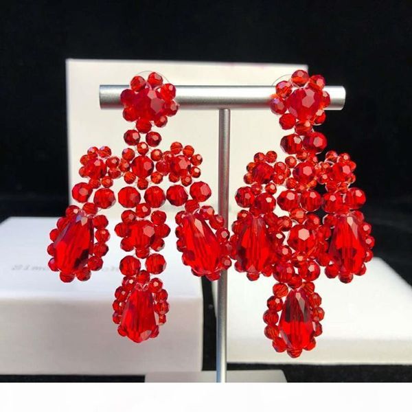 

europe and america fashion earrings white red black crtystal earrings for girls women nice gift for wedding party, Golden;silver