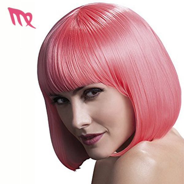 Synthetic Women S Wig With Hair Bangs Centre Parting Medium Length Straight Layered Heat Resistant Bob Wig For Women Brown With Highlight Lace Wigs