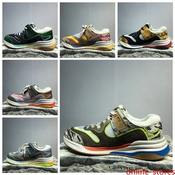 

19fw ultrapace sneaker mixed media sneakers womens designer sneakers mens luxury designer shoes vintage classic suede flat sneakers with