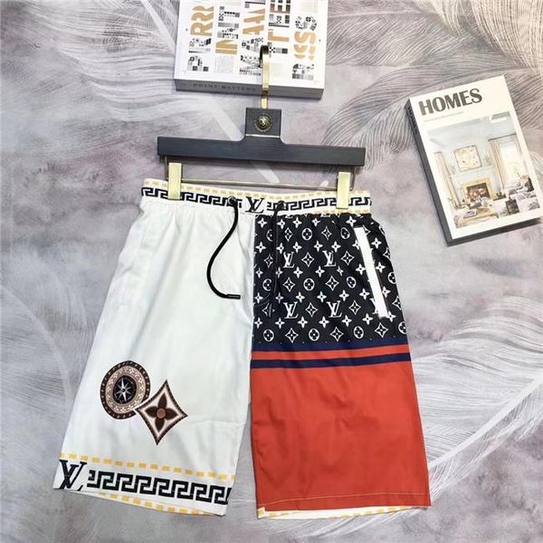 

summer fashion brand men women designer shorts beach short pants shorts men's summer personality splice loose hip hop quick drying shor, White;black