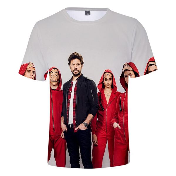 

la casa de papel 3d t shirt men women hip pop streetwear casual short sleeve money heist cool funny tshirt instagram clothing, White;black