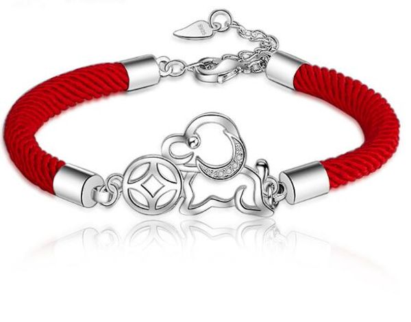 Zodíaco chinês cobre cão dinheiro pulseira da moda cão tecido pulseira wy182 corda pulseira masculina