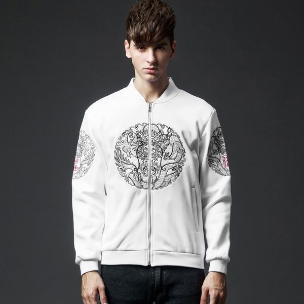 

2019 brand new spring autumn bomber jacket coat men embroider slim fit streetwear hip hop mens windbreaker male casual jackets, Black;brown