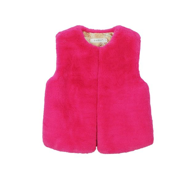 

baby girl and boy beautiful plush keep warm pure color loose coat plush vest sleeveless solid girls vest round neck baby, Blue