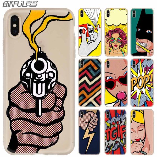 

pop art lichtenstein phone cases luxury silicone soft cover for iphone xi r 2019 x xs max xr 6 6s 7 8 plus 5 4s se coque