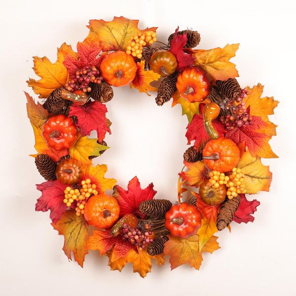 

fall front door wreaths 18 inch pumpkin harvest wreath autumn mum wreath silk maple leaves for thanksgiving day