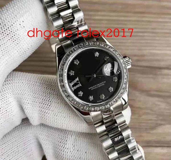 

wf maker ladies black dial 28mm datejust 279135 279175 president eta 2671 movement automatic women's sapphire watches, Slivery;brown