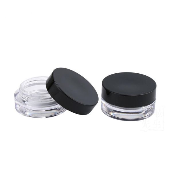 2ML 2G plástico vazio Creme Jar Cosmetic Amostra de plástico transparente Base de Make-up Eyeshadow Lip Balm Nail Art pedaço Container Garrafa de viagem LX