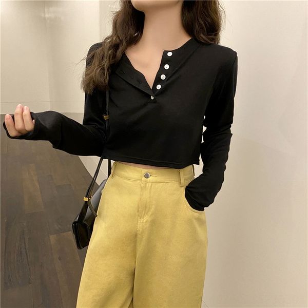 

2020 women's short thread long sleeve t-shirt women's sunscreen loose slim navel blouse coat t-shirt top, White