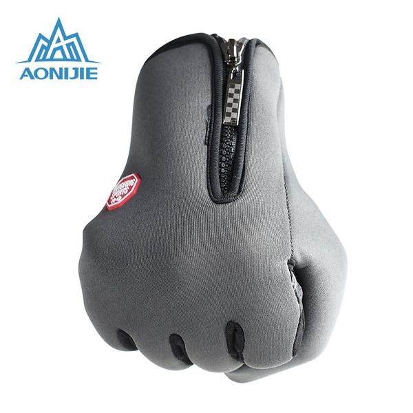 

aonijie new zipper windproof thermal warm touch screen gloves for outdoor sport skiing mountaineering cycling