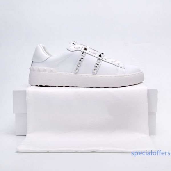 

luxury popular leather casual shoes women men designer sneakers fashion open lace up casual shoes for sale, Black