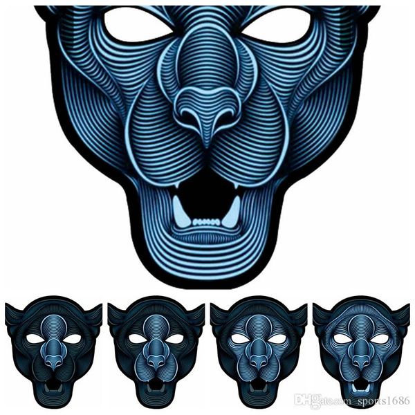 

led twinkle skull masks skeleton magic bicycle ski skull half face mask ghost scarf use neck cycling mask luminous face sound controlled, Black