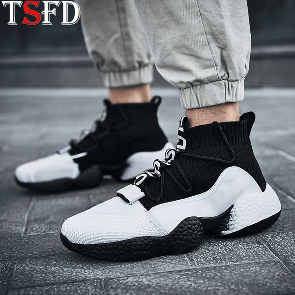 

lightweight sport shoes white high sneakers mesh breathable men's running shoe sock sports shoe men slip resistant shoes v8