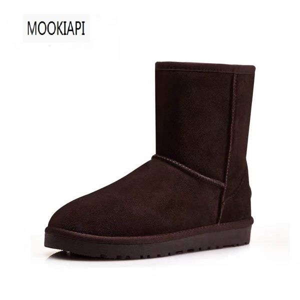 

australia's latest high-quality snow boots in 2019, mid-barrel men shoes, real sheepskin, natural wool, 5 colors, delivery, Black