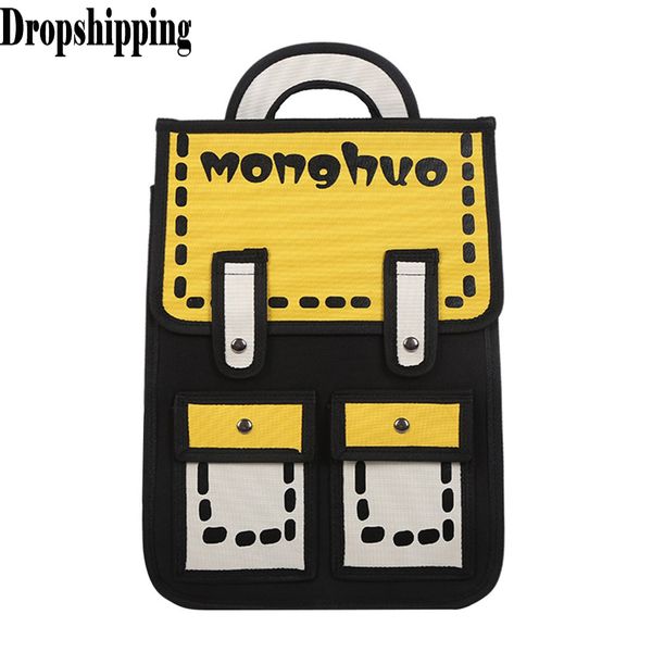 

comics large-capacity rucksack campus personality student backpack vintage designer leisure travel rucksacks #zb