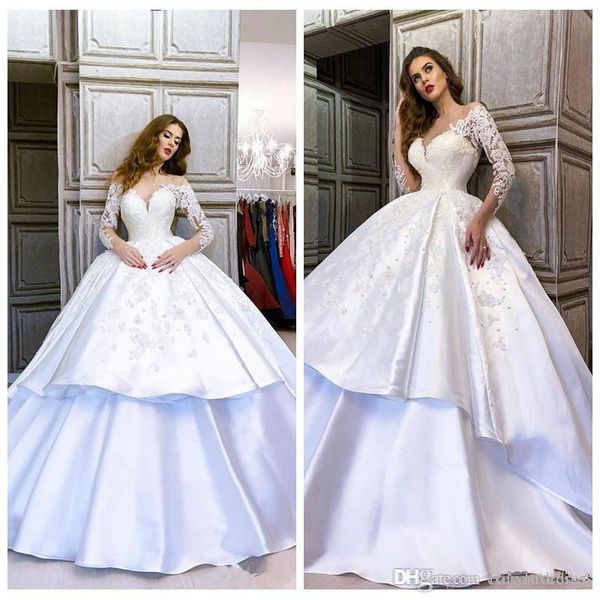 

новые платья quinceanera sheer длинными рукавами кружева аппликации бальные платья атласная vestidos de платье для особых случаев партия пла, Blue;red