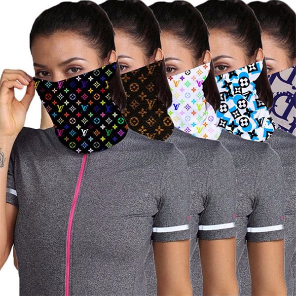

fashion half face mask dustproof design scarf women cycling bandanas quick-dry masks headband sports head scarves washable face mask 2020, Red;brown