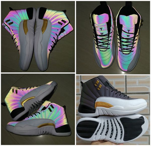

2020 new arrival jumpman xii 12 12s chameleon light up basketball shoes for retro sports athletic sneakers men trainers, Black