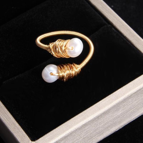 

open pearl rings natural baroque pearl ring for women fresh water pearls ring girl light jewelry gift party, Golden;silver