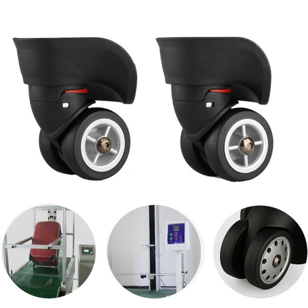 

1 pair easy install 360 degree rotation repair durable practical black luggage wheel mute solid suitcase travel screw universal