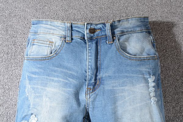 

new style mens designer pencil jeans letter printed white denim pants fashion club clothing for male hip hop skinny jeans 1322, Blue