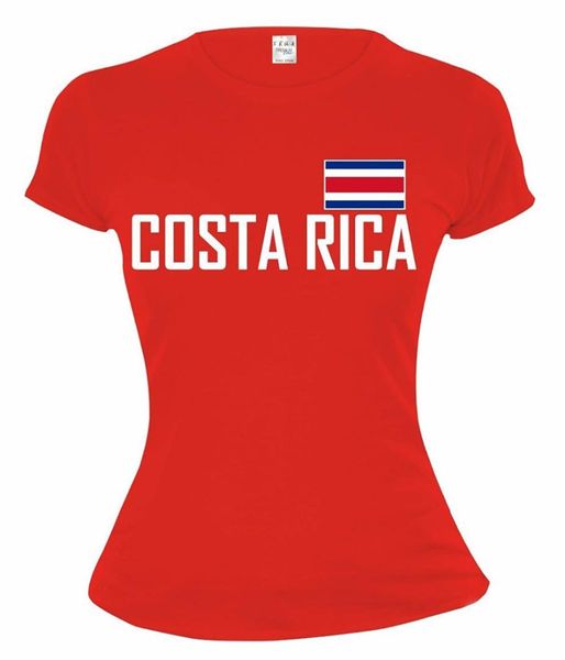 

2019 new arrival fashion women's t shirt cotton short sleeve tee shirts costa rica flag t shirts women o neck, White;black