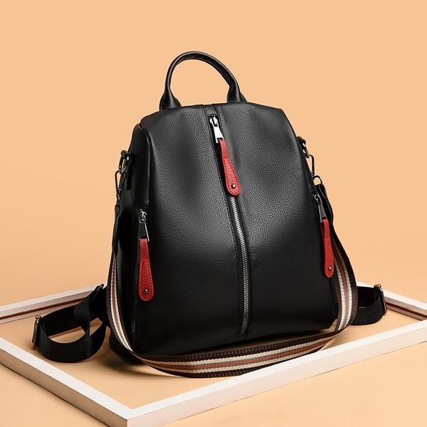 

рюкзак женщины в 2020 новом стиле мода универсального корейского стиля женского рюкзак большой емкости мягкой кожа путешествие три назначени